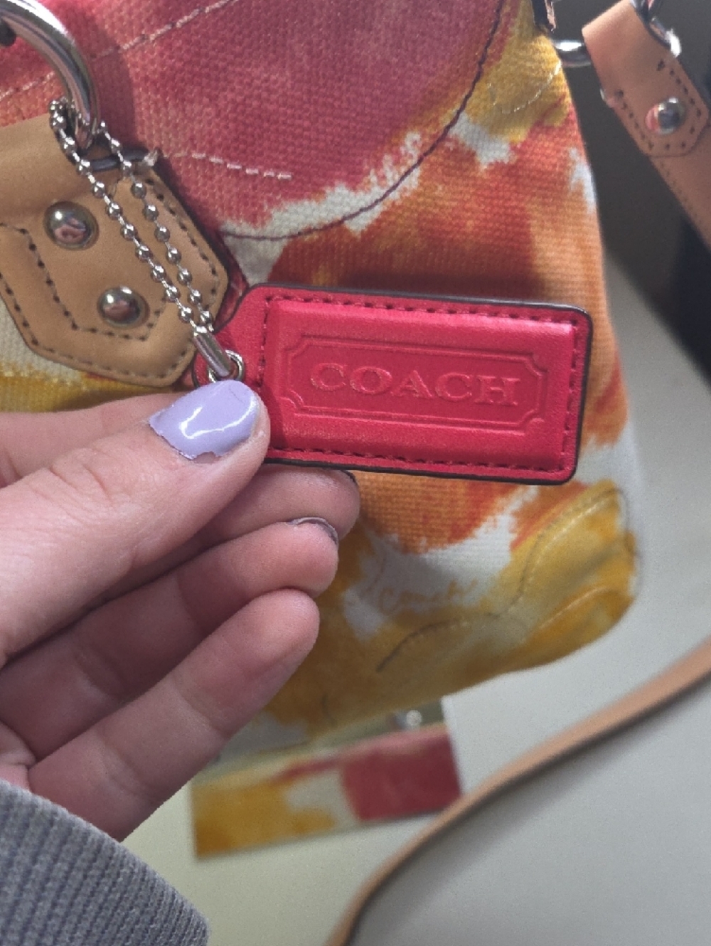 Coach Ashley  Floral Canvas Crossbody in Pink and Yellow - Picture 2 of 9